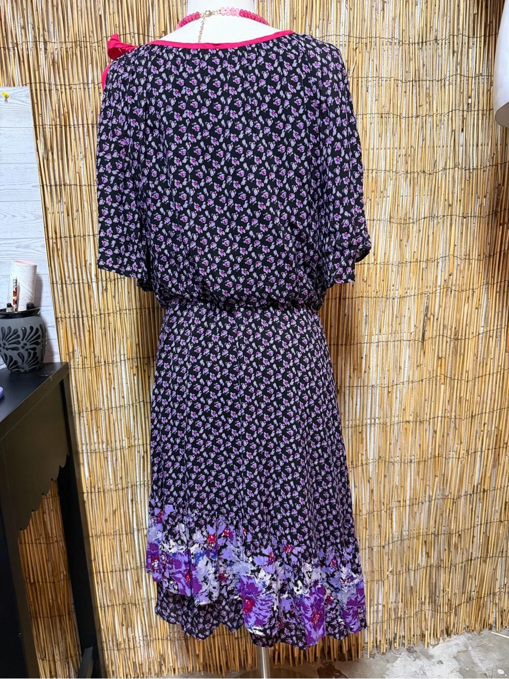 Free People ditsy floral print asymmetric midi dress, size L